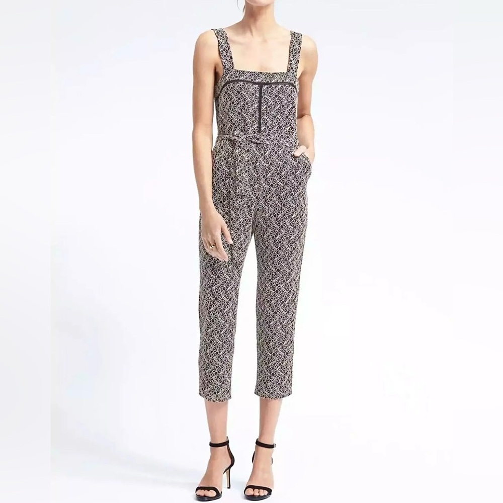 Banana Republic Belted Ladder Lace Jumpsuit Size 6P
